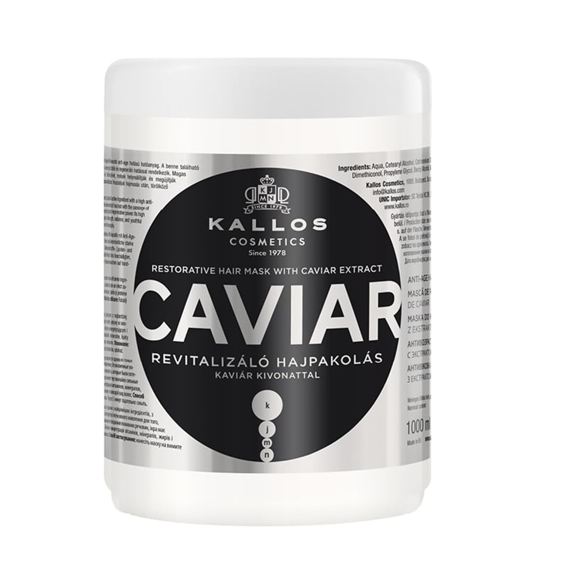 

Kallos Caviar Restorative Hair Mask With Caviar Extract rewitalizująca maska do włosów z ekstraktem z kawioru 1000ml