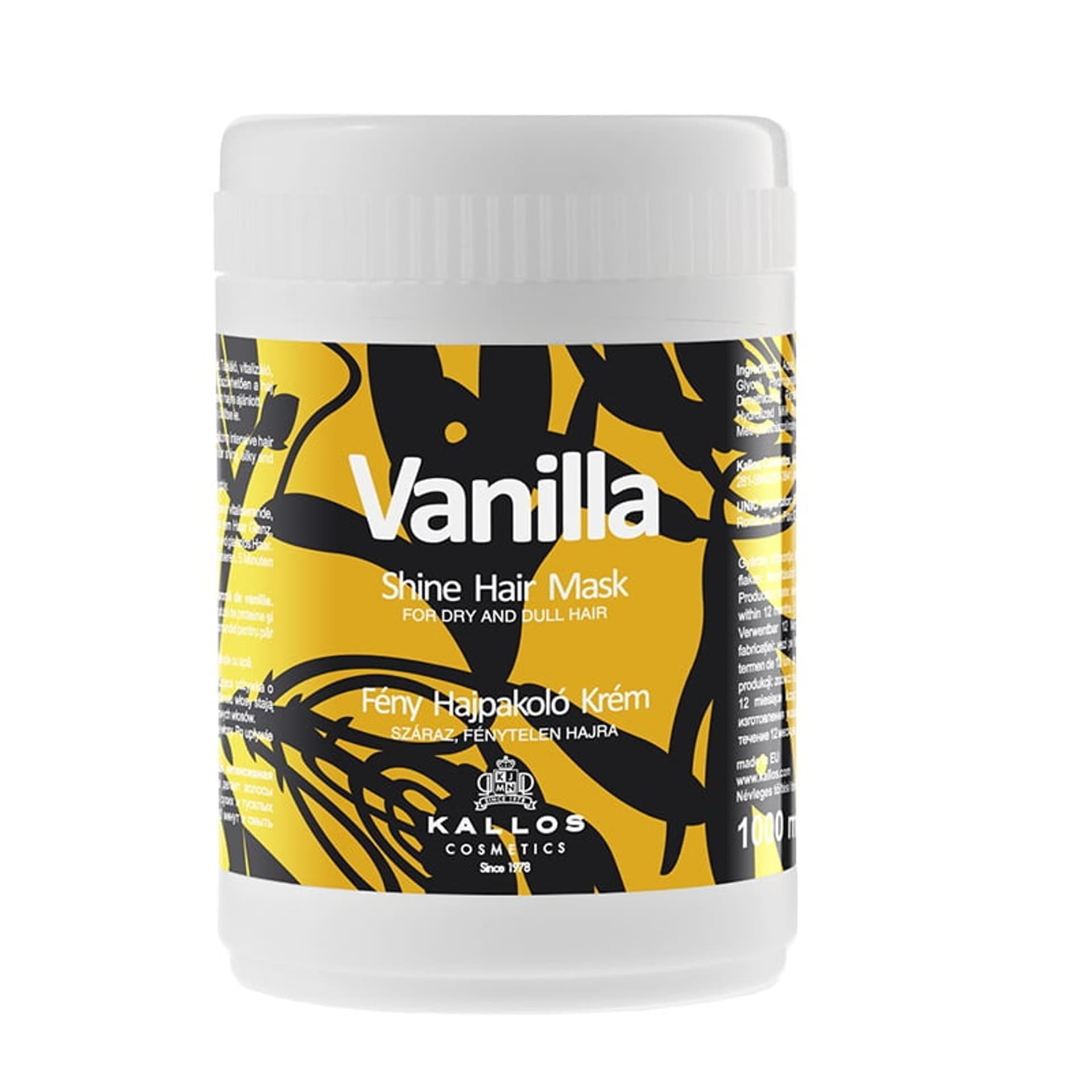 

Kallos Vanilla Shine Hair Mask nabłyszczajaca maska waniliowa do włosów suchych 1000ml