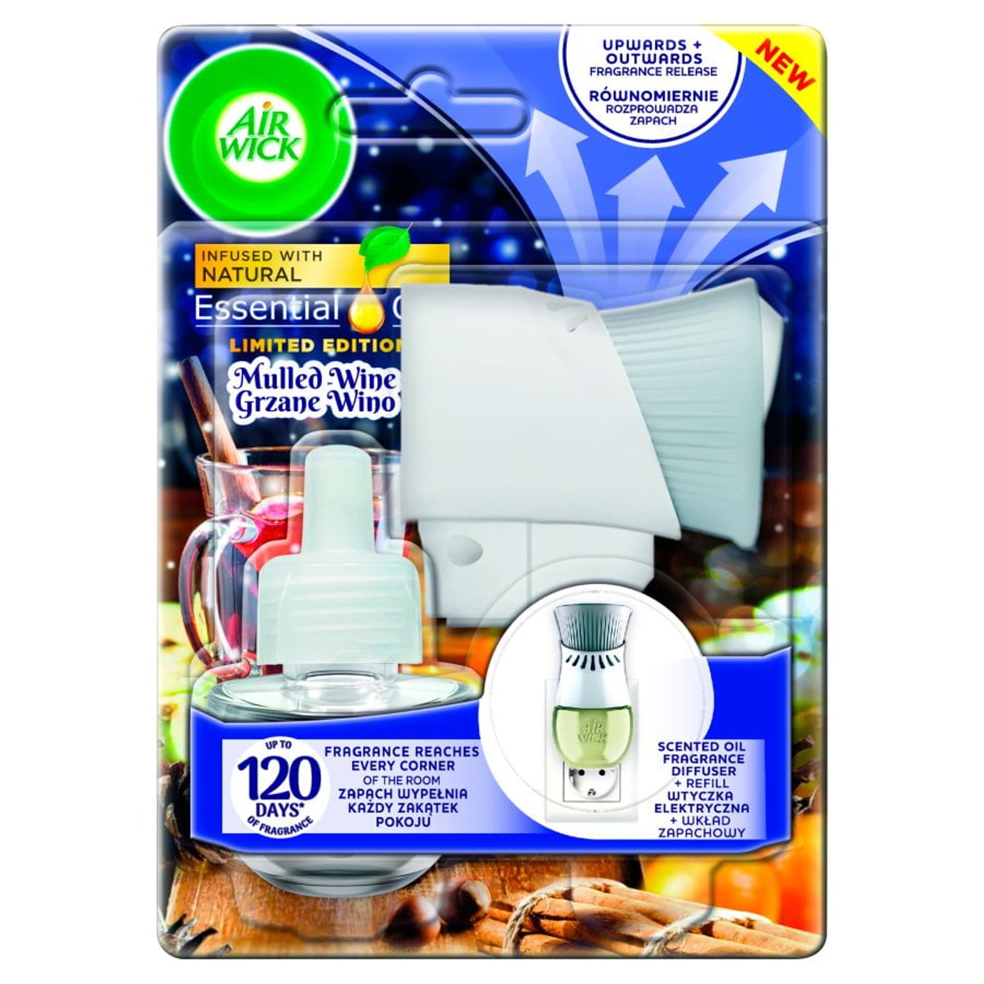 

Air Wick Elektryczny odświeżacz powietrza Grzane wino przy Kominku 19ml