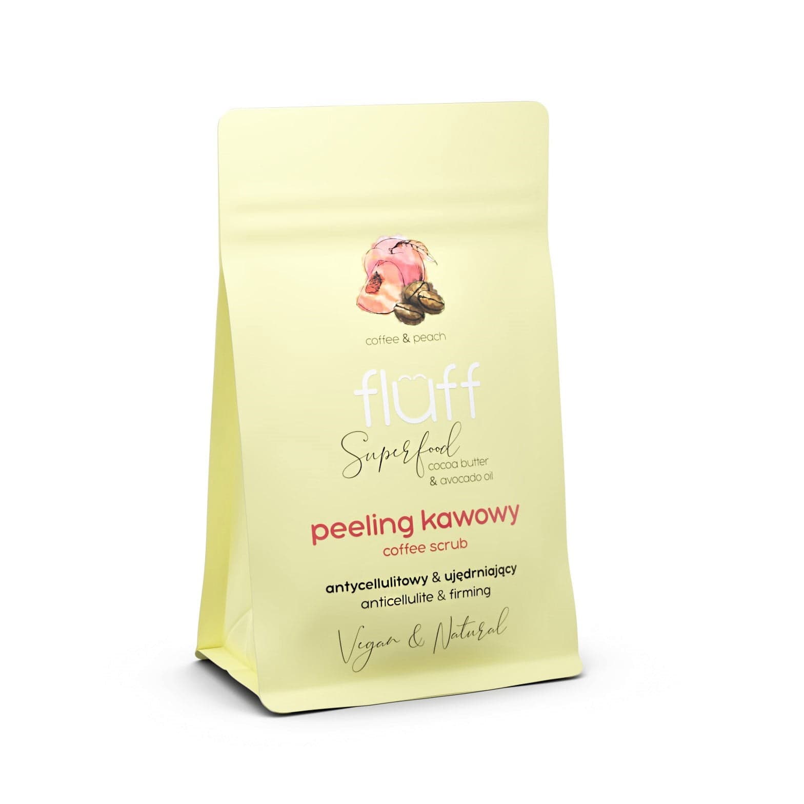 

Fluff Coffee Scrub peeling kawowy do ciała Antycellulitowy Ujędrniający Brzoskwinia 100g