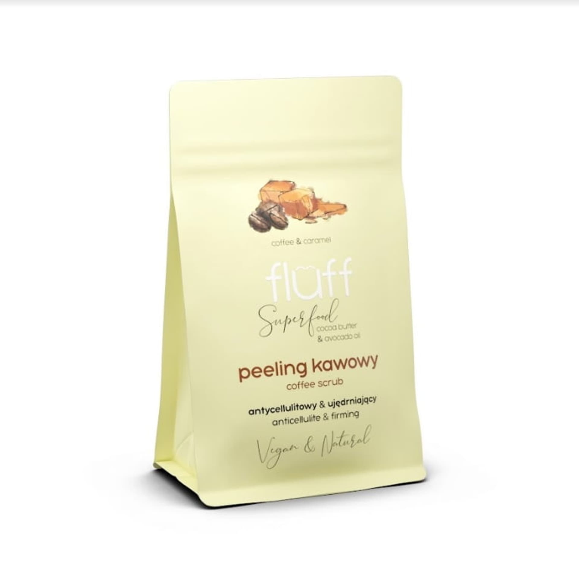 

Fluff Coffee Scrub peeling kawowy do ciała Antycellulitowy Ujędrniający Karmel 100g