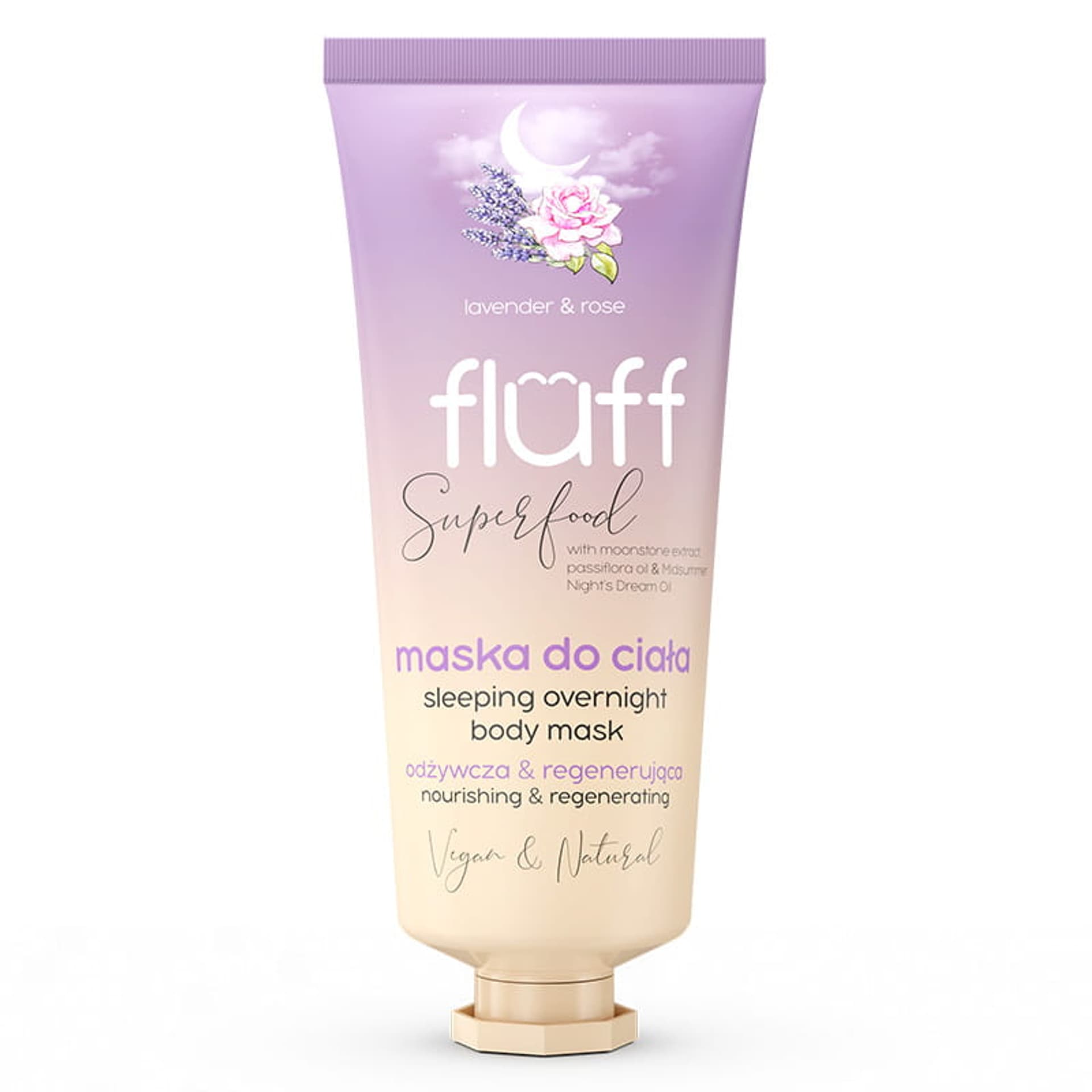 

Fluff Sleeping Overnight Body Mask odżywczo-regenerująca maska do ciała Lawenda i Róża 150ml
