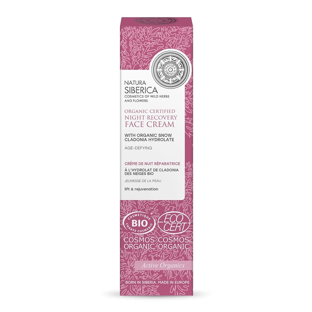 

Natura Siberica Organic Certified Night Recovery Face Cream organiczny certyfikowany odmładzająco-regenerujący krem do twarzy na noc z hydrolatem z cladonii śnieżnej 50ml
