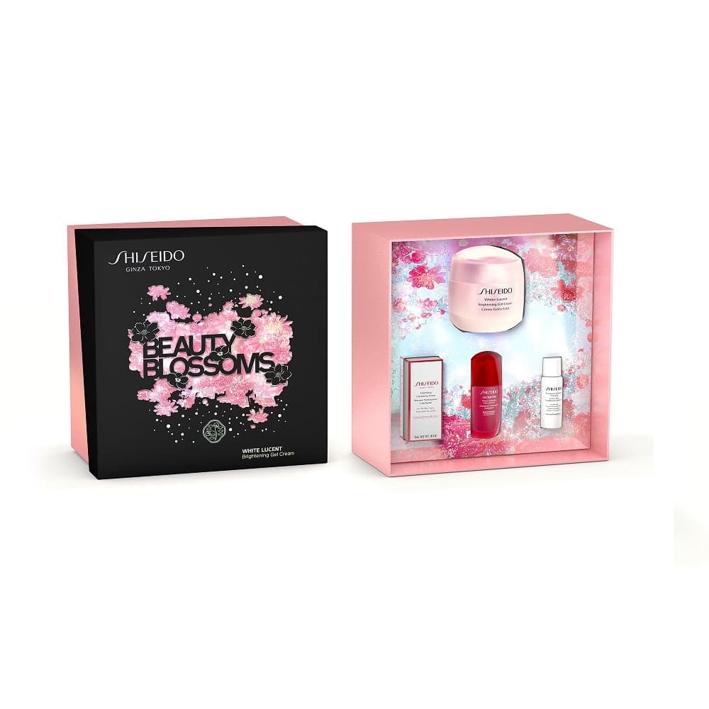 

Shiseido Beauty Blossoms zestaw White Lucent Brightening Gel Cream 50ml + Clarifying Cleansing Foam 5ml + Trearment Siftener Enriched 7ml + Power Infusing Concentrate 10ml