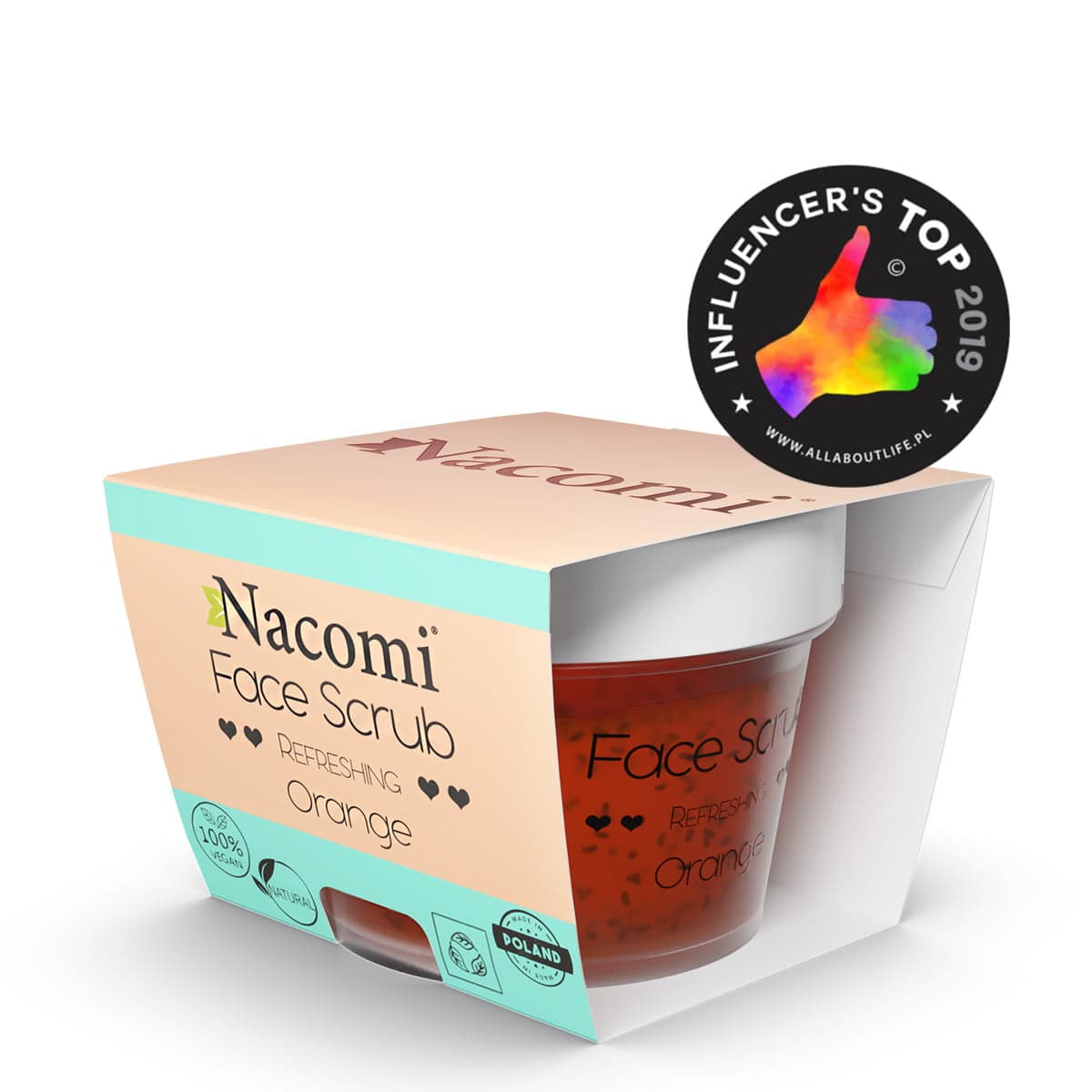 

Nacomi Face Scrub peeling odświeżający do twarzy i ust Orange 80g