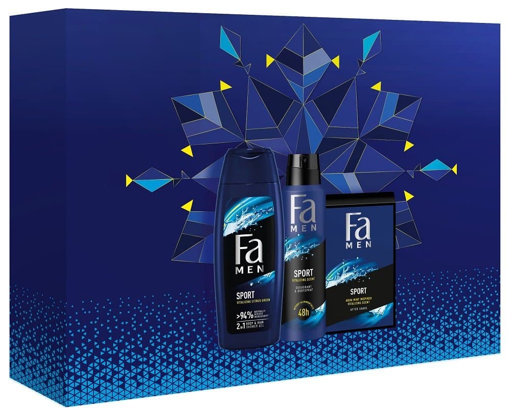 

Fa Men Active Sport zestaw żel pod prysznic 250ml + dezodorant w sprayu 150ml + woda po goleniu 100ml