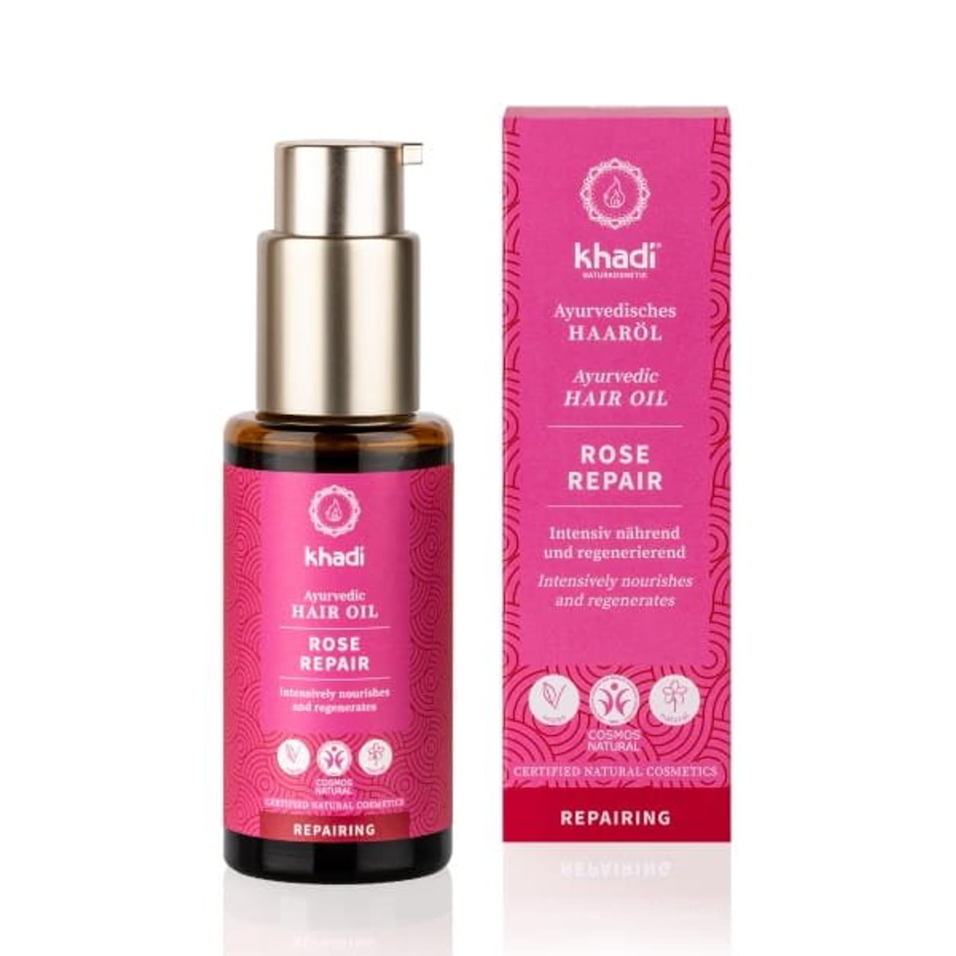 

Khadi Ayurvedic Hair Oil Rose Repair intensywnie odżywczy olejek do włosów 50ml
