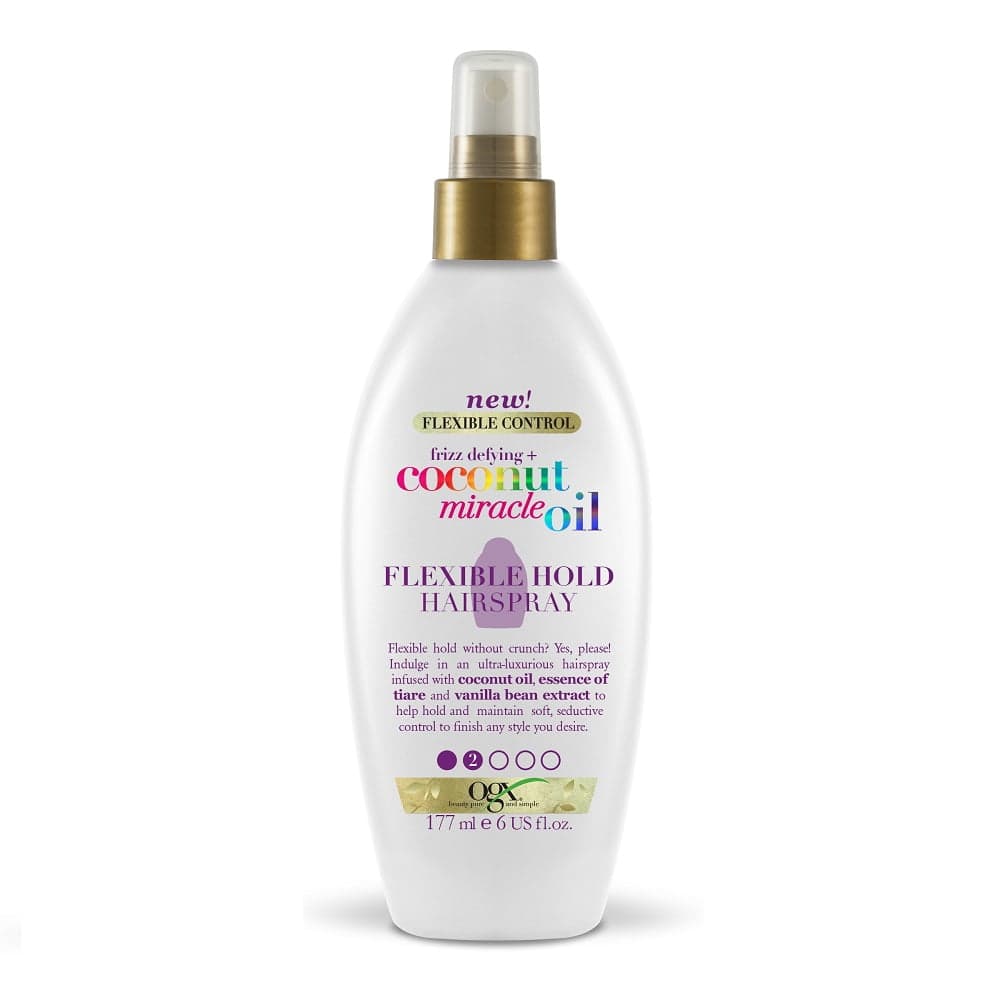 

Organix Frizz-Defying + Coconut Miracle Oil Flexible Hold Hairspray lakier do włosów nadający połysk 177ml