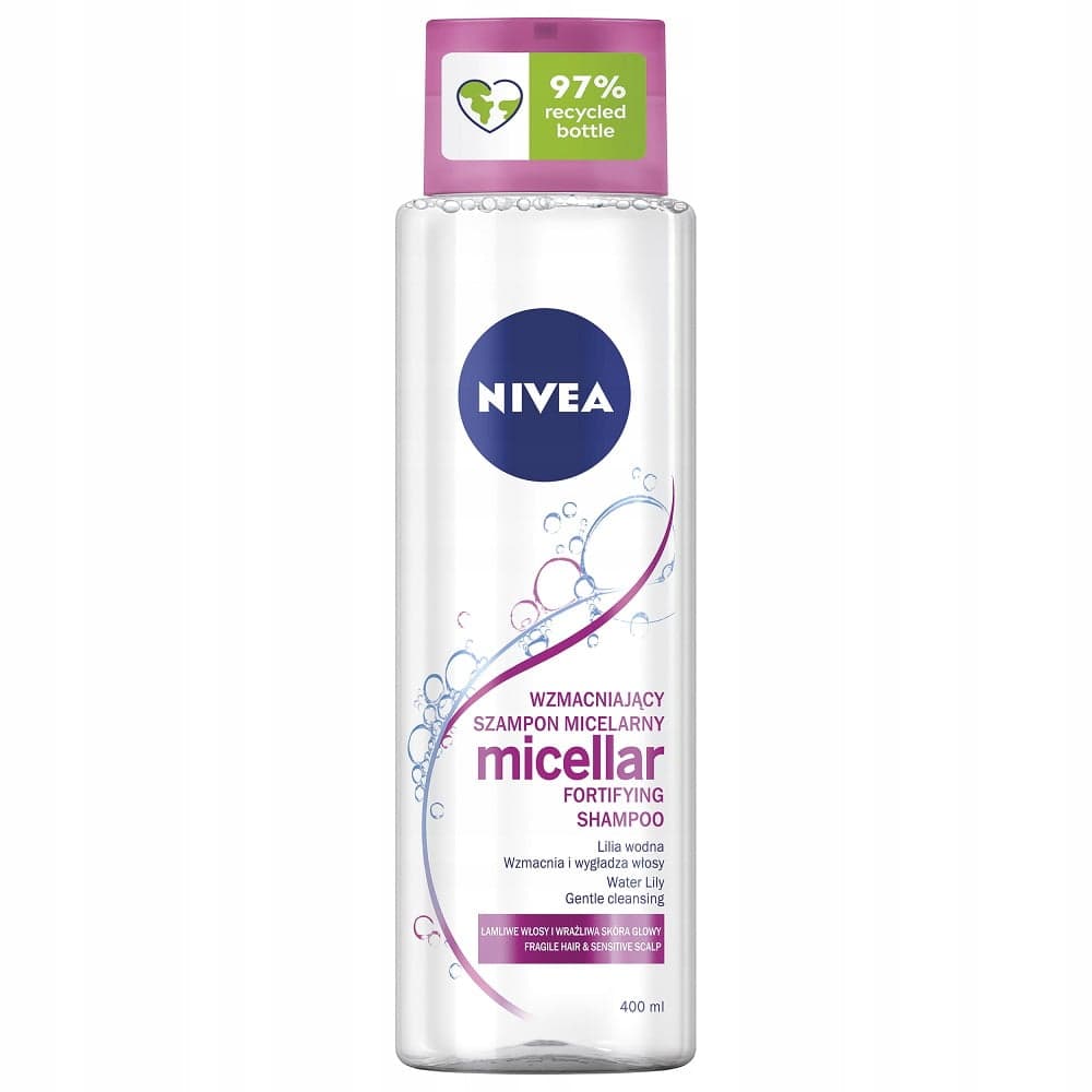 

Nivea Micelarny szampon wzmacniający do włosów łamliwych i wrażliwej skóry głowy 400ml