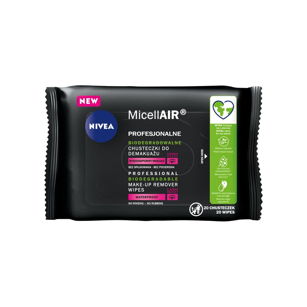 

Nivea MicellAir profesjonalne biodegradowalne chusteczki do demakijażu 20szt