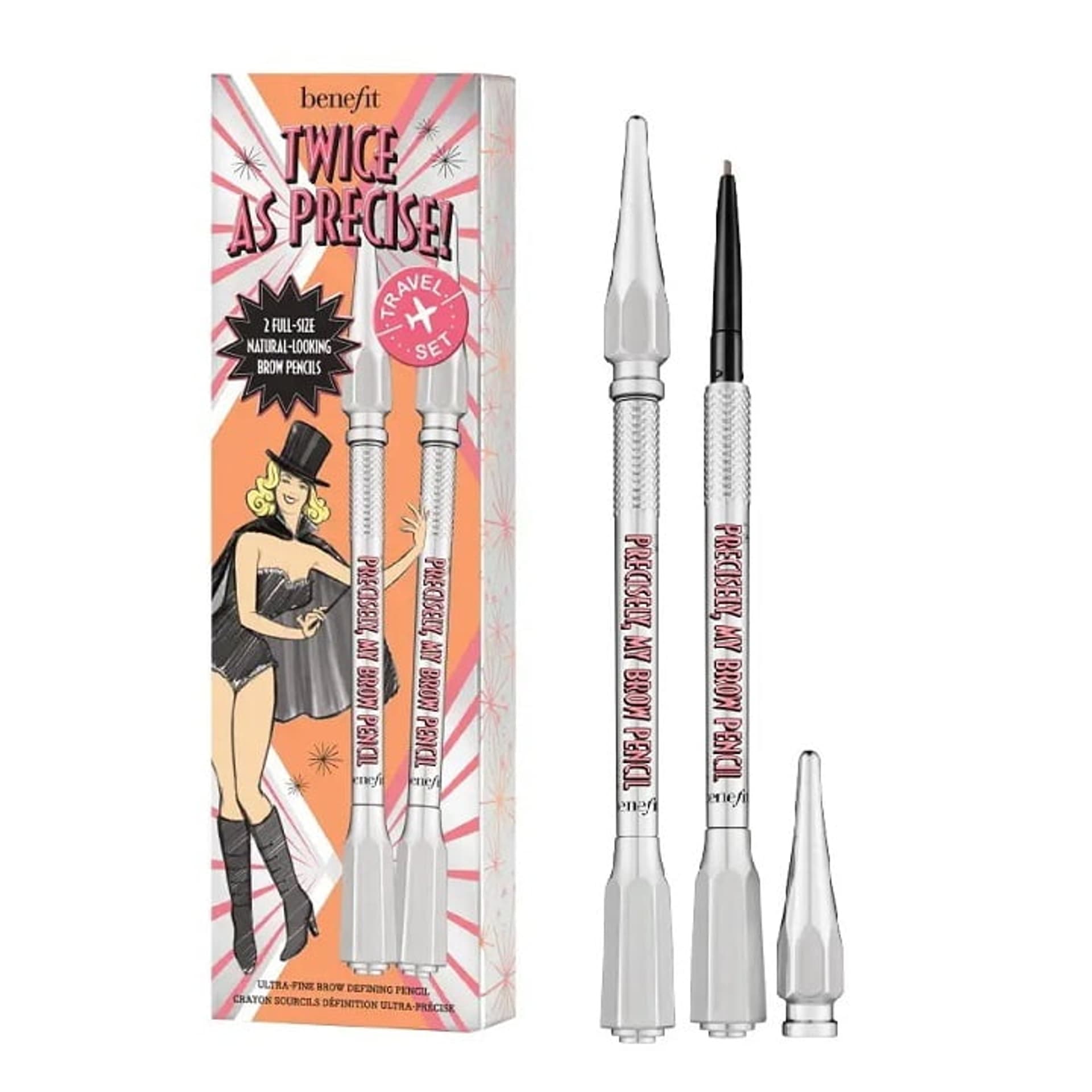 

Benefit Twice As Precise! My Brow Pencil Duo Travel Set zestaw kredka do brwi 3 Warm Light Brown 2x0.08g