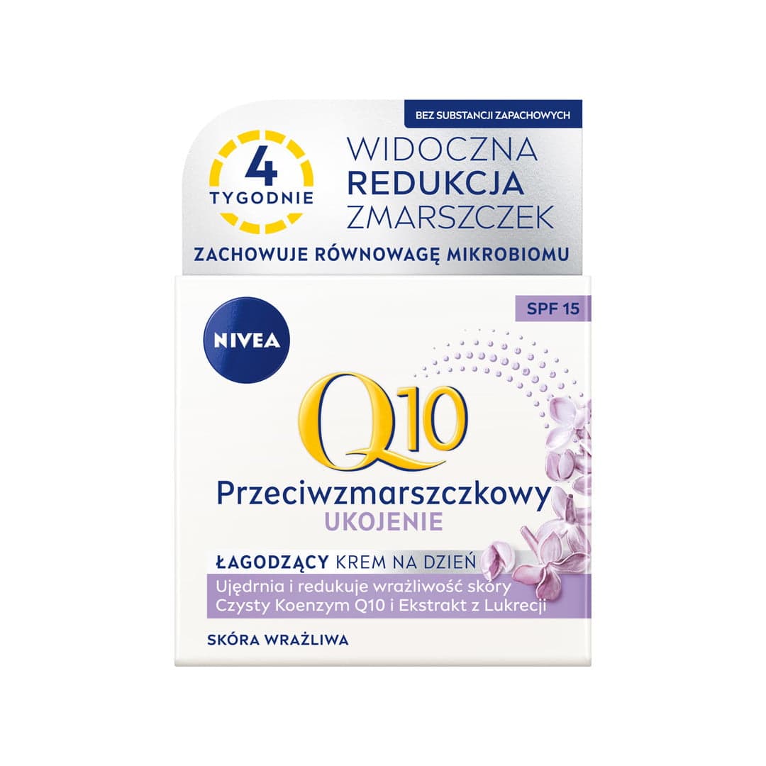 

Nivea Q10 Ukojenie przeciwzmarszczkowy łagodzący krem na dzień SPF15 50ml
