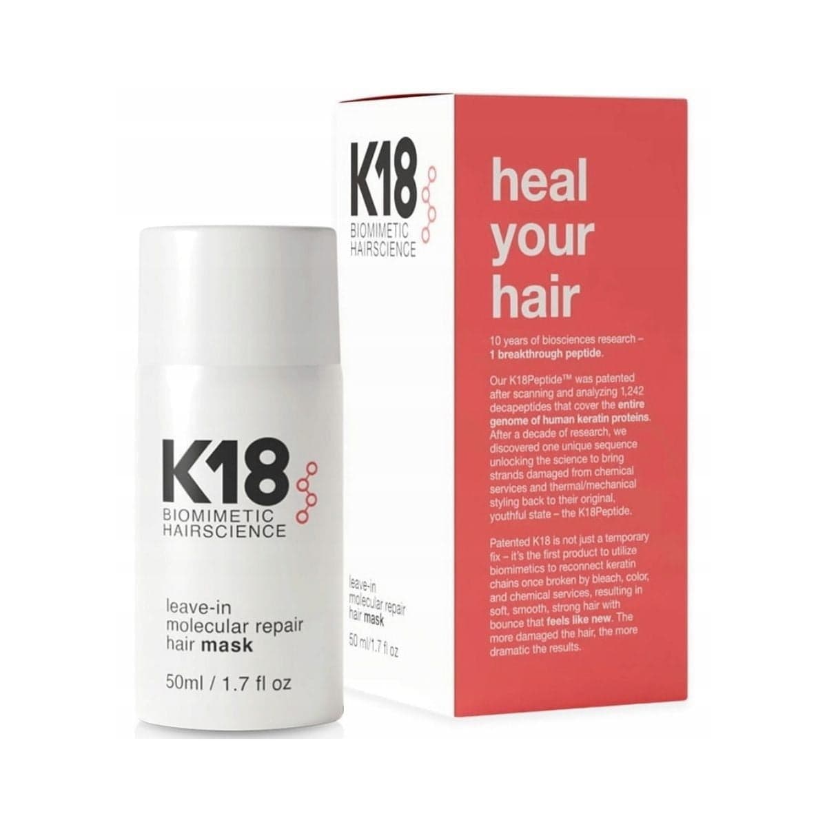 

K18 Leave-In Molecular Repair Hair Mask intensywnie regenerująca maska do włosów bez spłukiwania 50ml