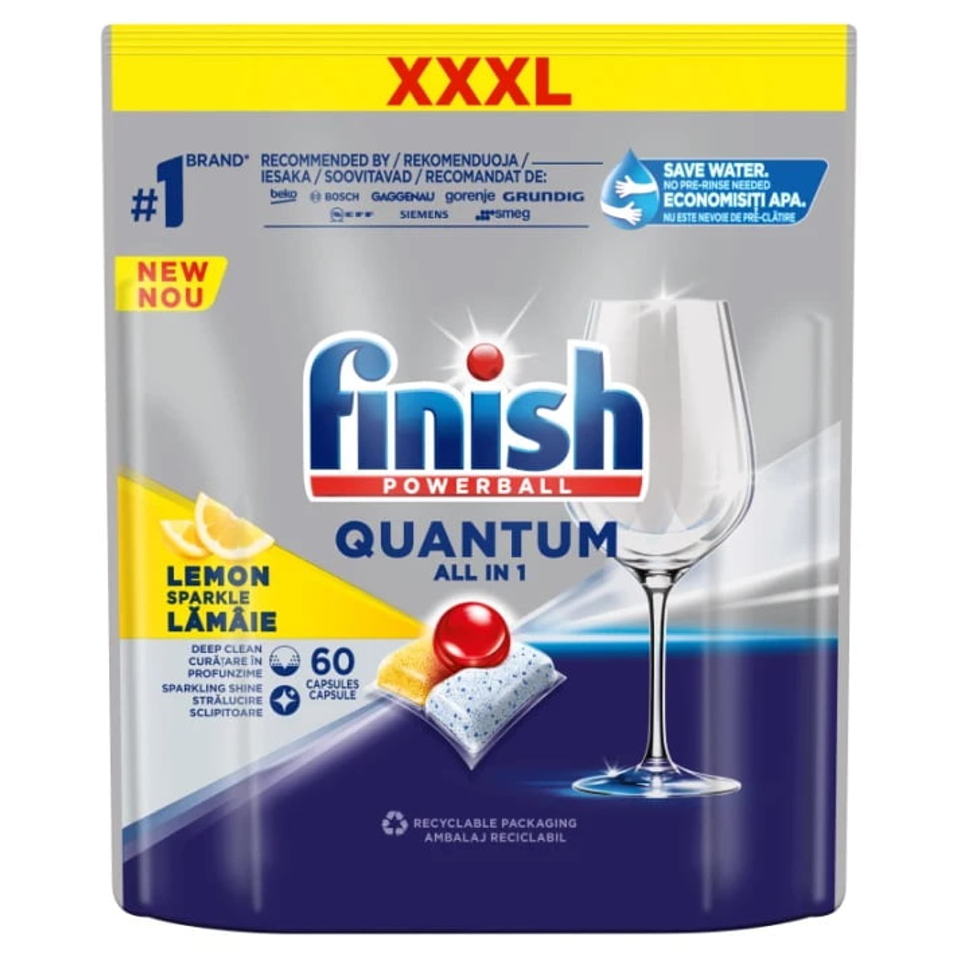 

Finish Powerball Quantum All In One kapsułki do zmywarki Lemon 60szt.