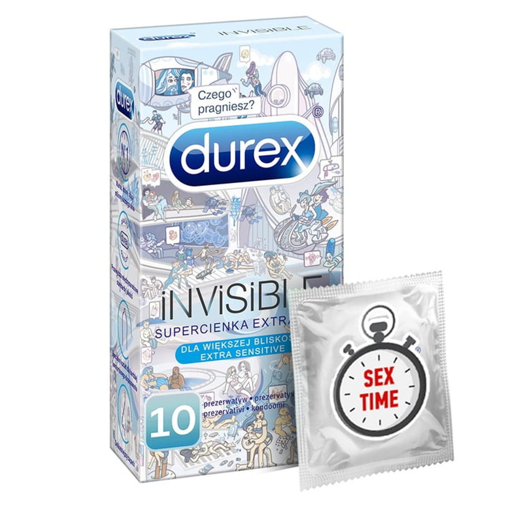 

Durex Durex prezerwatywy Invisible dla większej bliskości 10 szt supercienkie