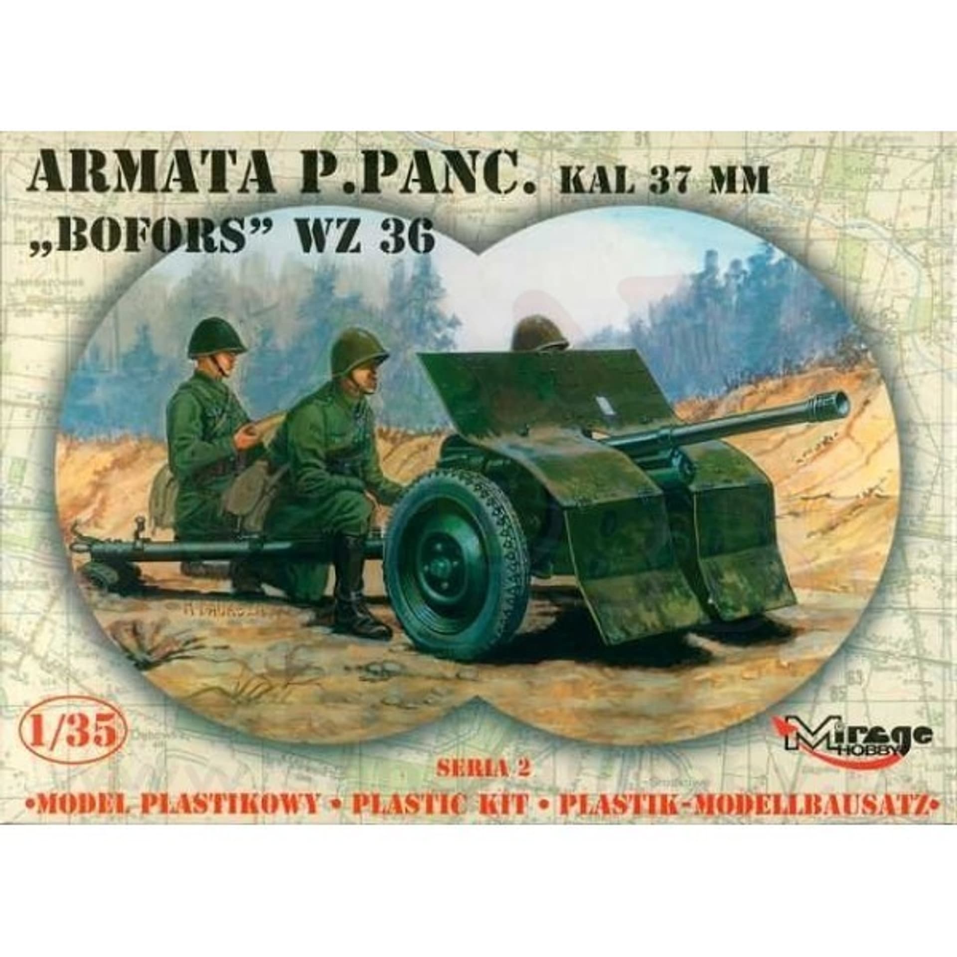 

Model plastikowy Armata przeciw pancerna 37mm Bofors WZ.36