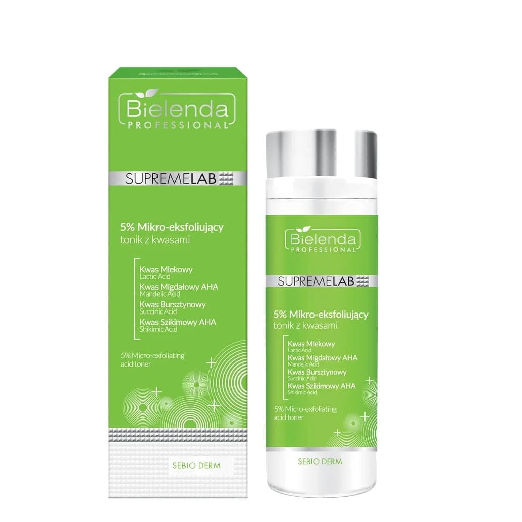 

Bielenda Professional SupremeLab Sebio Derm 5% mikro-eksfoliujący tonik z kwasami 200ml