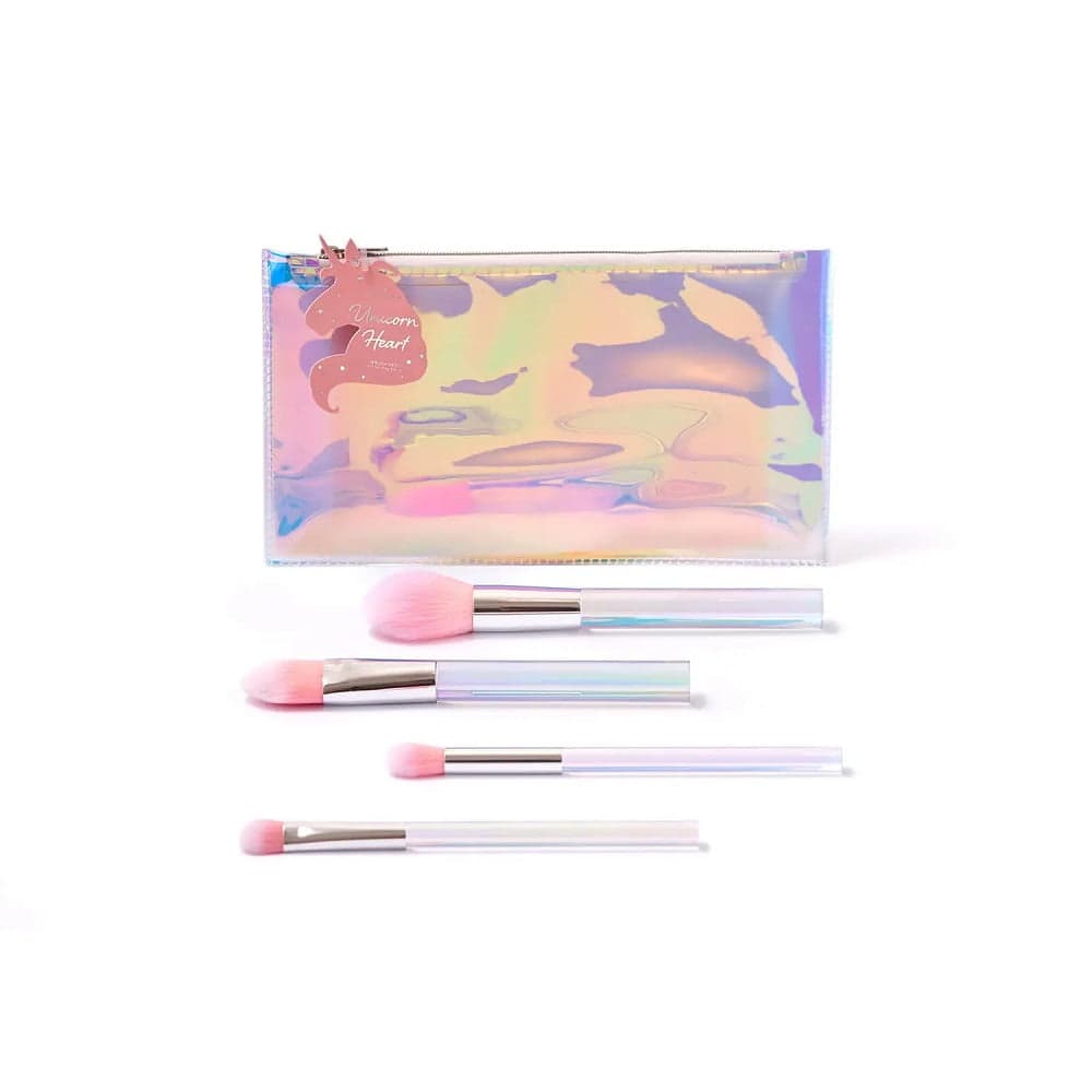 

Makeup Revolution I Heart Revolution Unicorn Heart Glow Brush Set zestaw pędzli do makijażu 4szt.