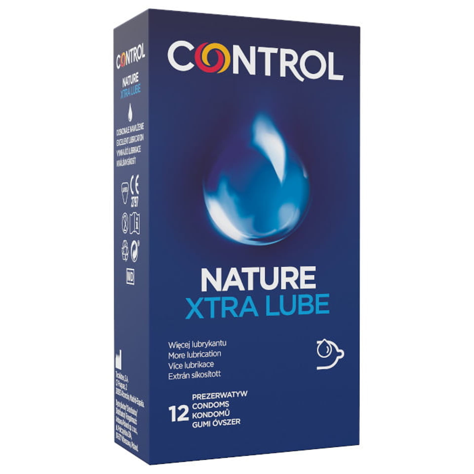 

Control Nature Xtra Lube dodatkowo nawilżane ergonomiczne prezerwatywy z naturalnego lateksu 12szt.