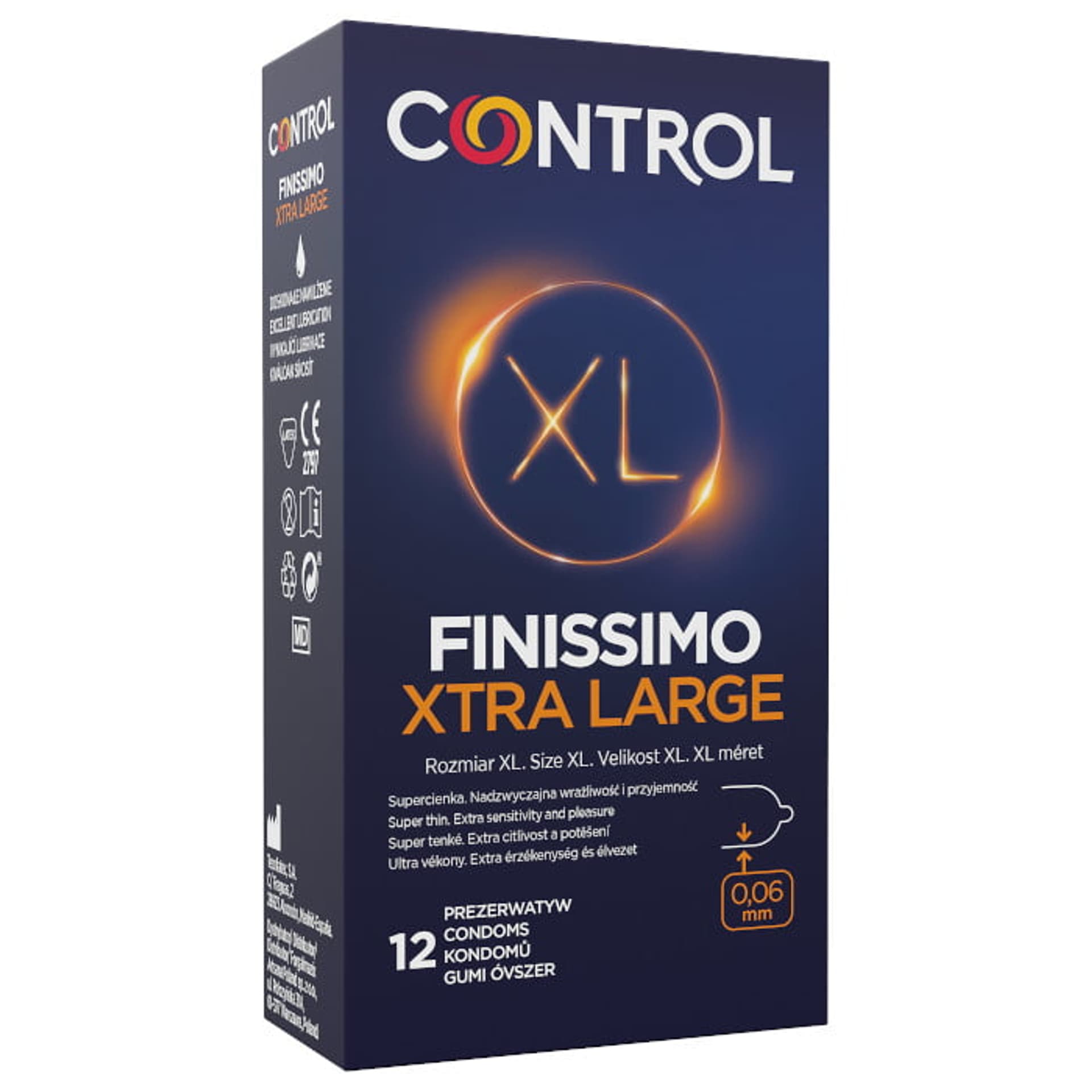 

Control Finissimo Xtra Large bardzo cienkie prezerwatywy z naturalnego lateksu w rozmiarze XL 12szt.