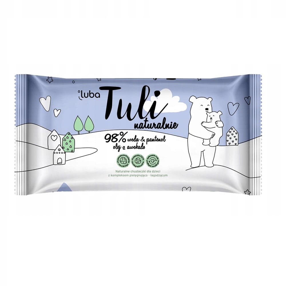 

Luba Tuli naturalne chusteczki dla dzieci 98% woda pantenol olej z awokado 50szt