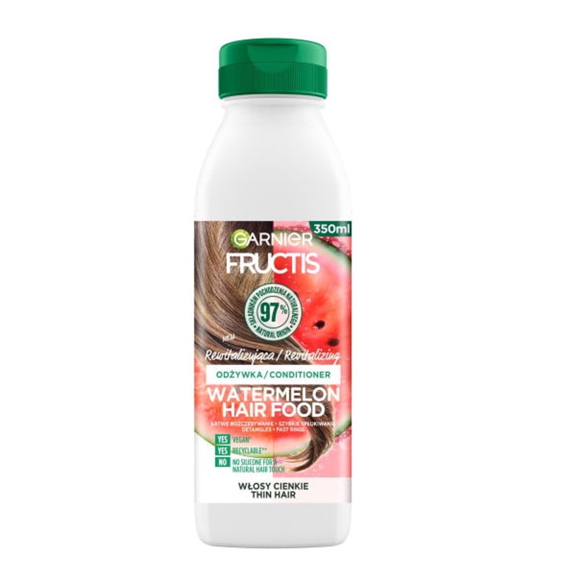

Garnier Fructis Watermelon Hair Food Conditioner rewitalizująca odżywka do włosów cienkich 350ml