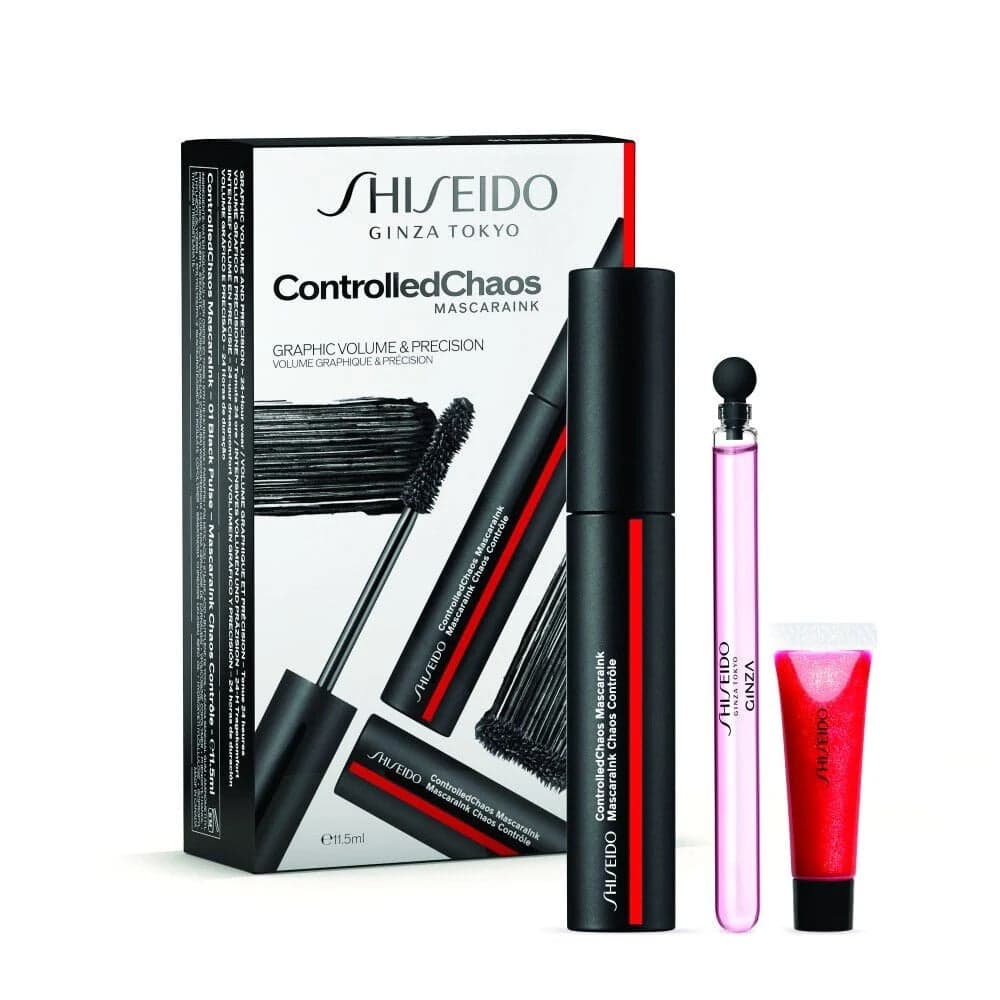 

Shiseido Zestaw ControlledChaos MascaraInk 01 Black 11.5ml + Ginza EDP 4ml + Shimmer GelGloss Shade 07 Shin-Ku Red 2ml (W)
