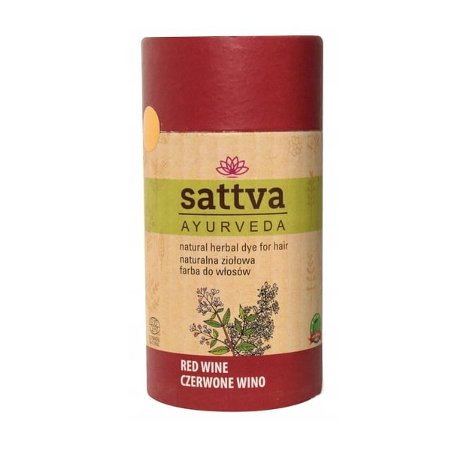 

Sattva Natural Herbal Dye for Hair naturalna ziołowa farba do włosów Red Wine 150g