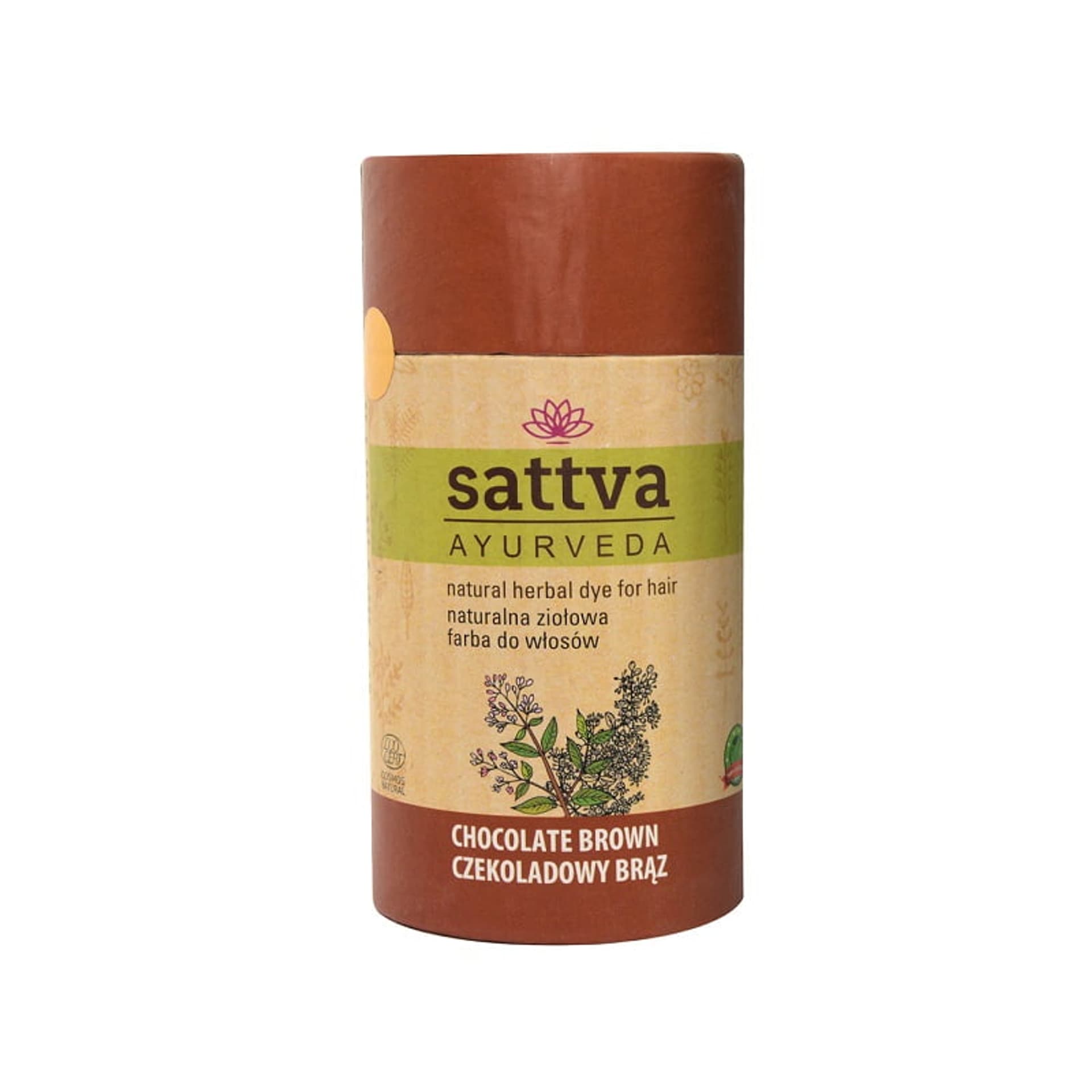

Sattva Natural Herbal Dye for Hair naturalna ziołowa farba do włosów Chocolate Brown 150g