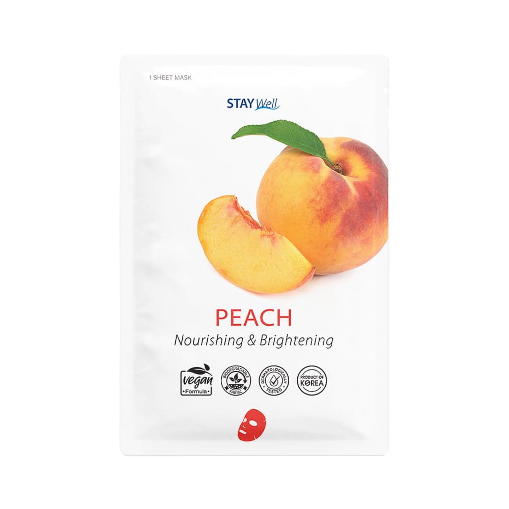 

Stay Well Climate Neutral Face Mask odżywcza i rozświetlająca maska na twarz w płachcie Peach 23g