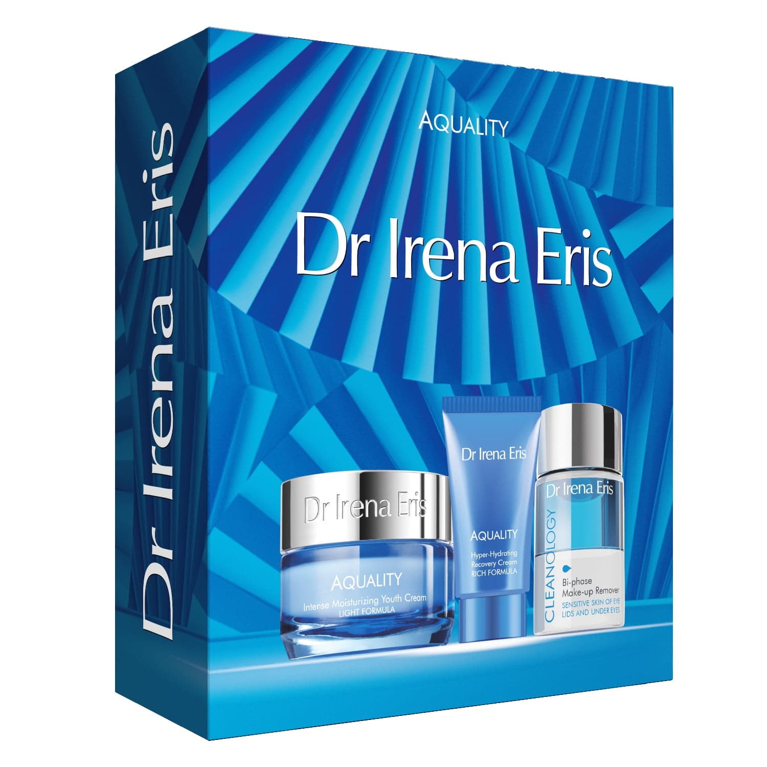 

Dr Irena Eris Aquality zestaw intensywnie nawilżający krem odmładzający 50ml + głęboko nawilżający krem regenerujący 30ml + dwufazowy płyn do demakijażu 30ml