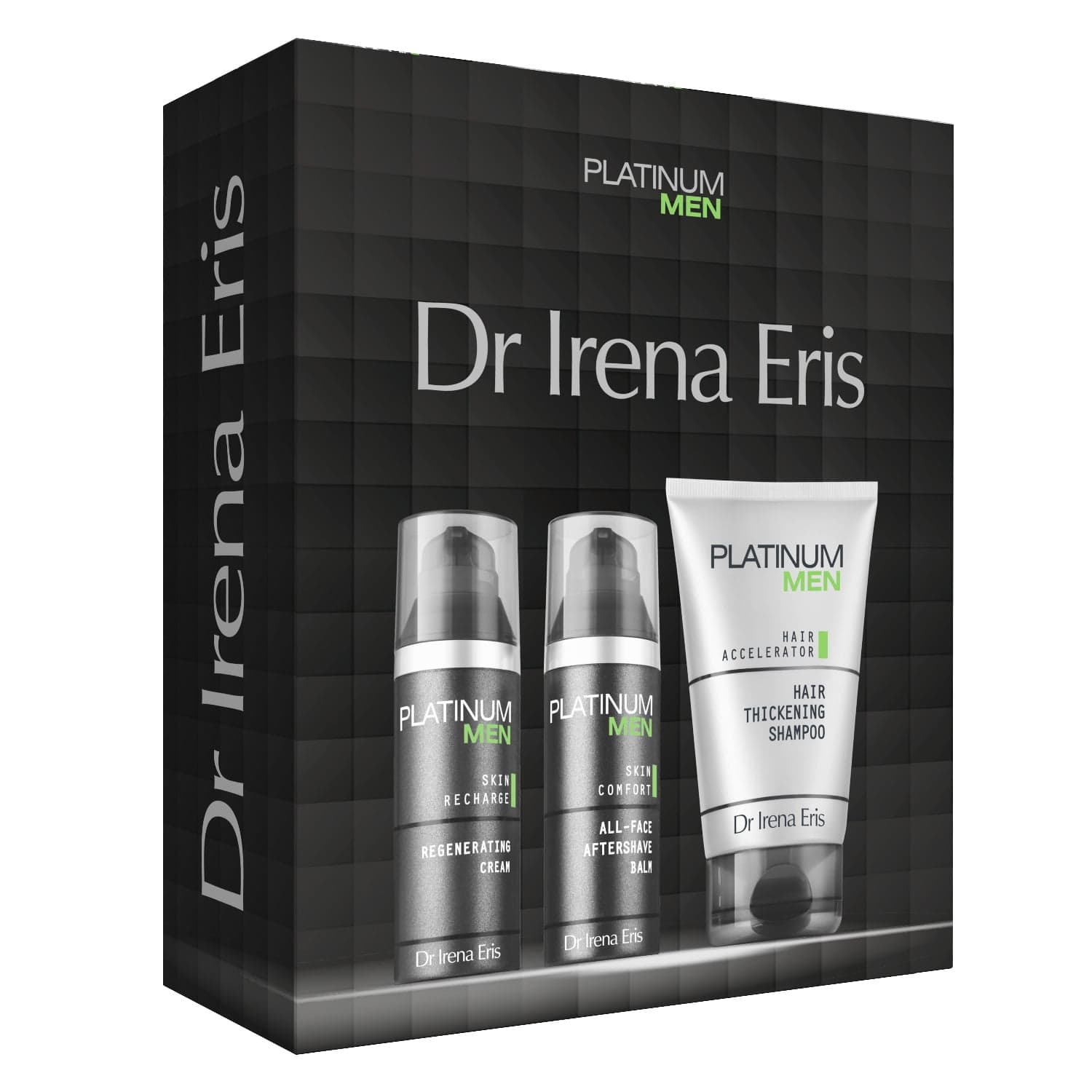 

Dr Irena Eris Platinum Men zestaw nawilżający balsam po goleniu na dzień 50ml + krem regenerujący do twarzy na dzień i noc 50ml + szampon zagęszczający włosy 125ml (M)