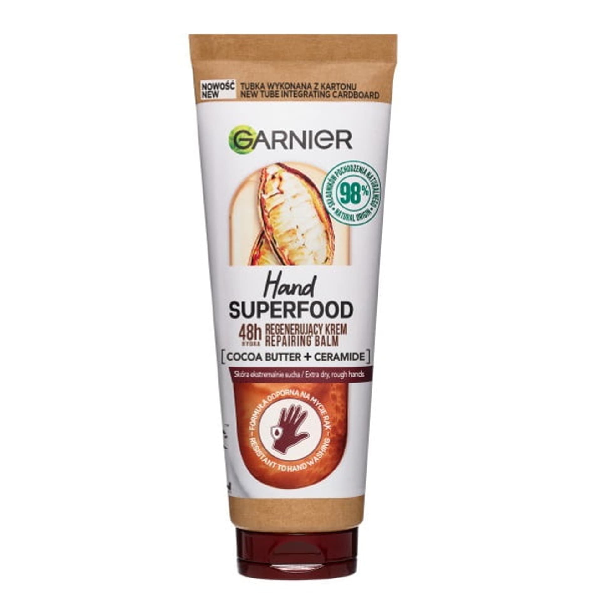 

Garnier Hand Superfood Regenerujący Krem do rąk Cocoa Butter + Ceramide - do skóry ekstremalnie suchej 75ml