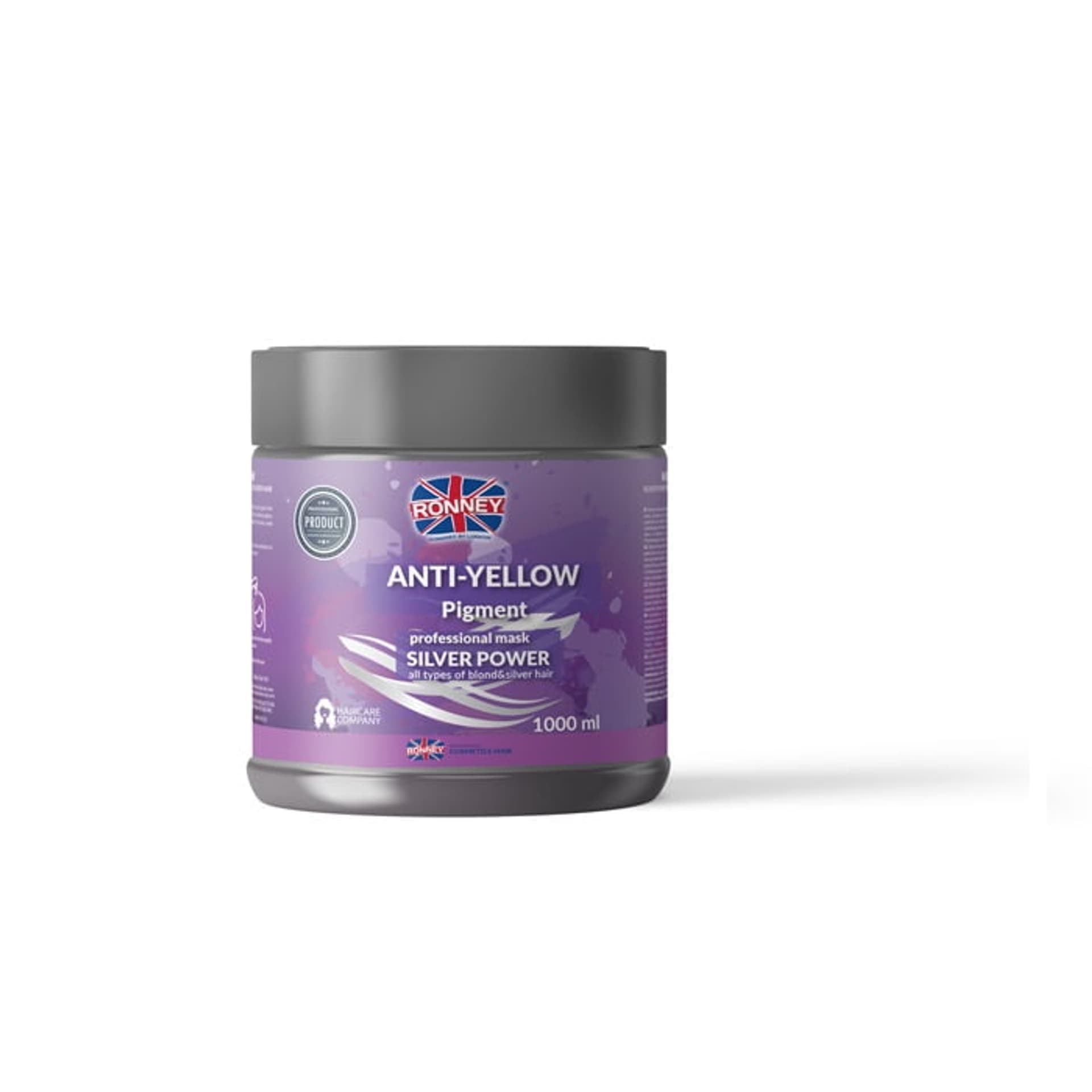 

Ronney Anti-Yellow Silver Power Professional Mask srebrna maska do włosów blond rozjaśnianych i siwych 1000ml