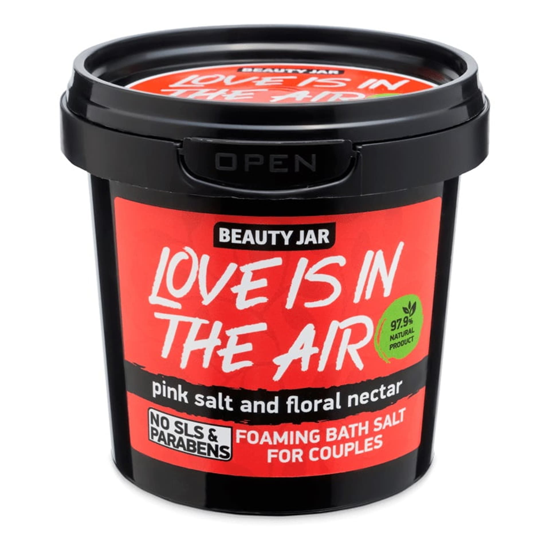 

BEAUTY JAR Love Is In The Air pieniąca sól do kąpieli dla par z kwiatowym nektarem 150g