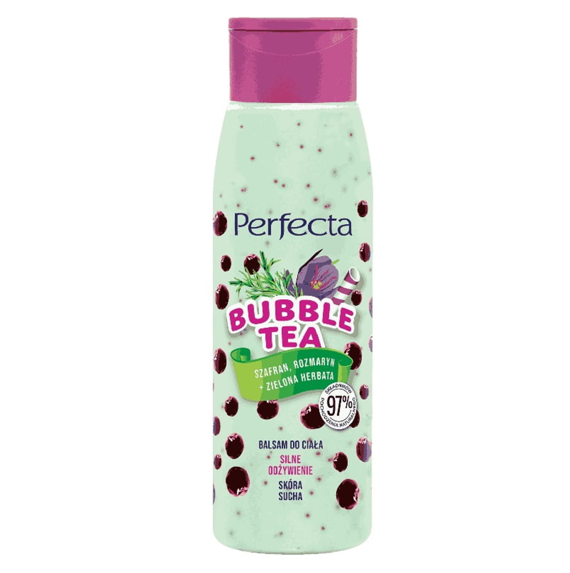 

Perfecta Bubble Tea Balsam do ciała Silne Odżywienie - Szafran,Rozmaryn i Zielona Herbata 400ml