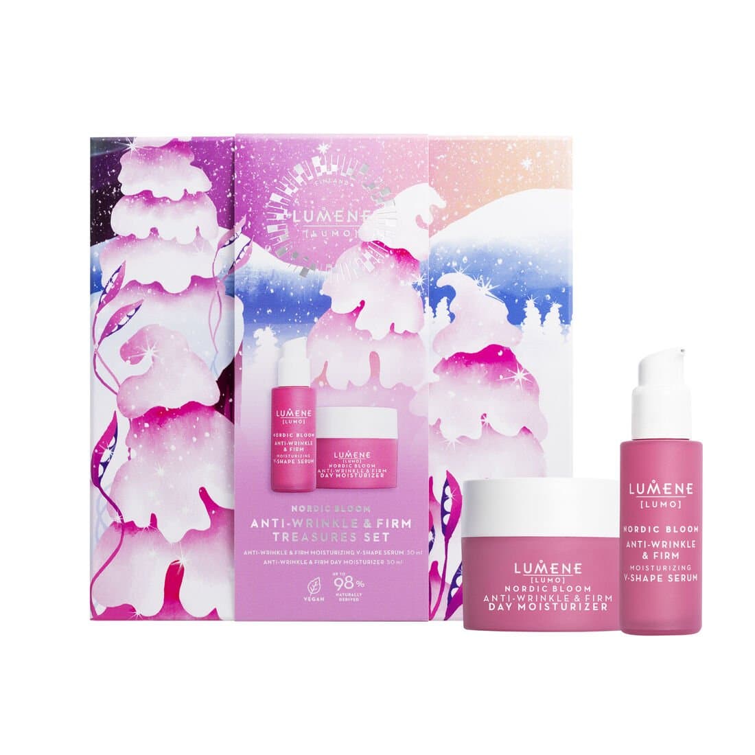 

Lumene Nordic Bloom Lumo Anti-Wrinkle Firm Treasures zestaw Anti-wrinkle Firm Moisturizing V-Shape Serum 30ml + Anti-Wrinkle Firm Day Moisturizer 50ml