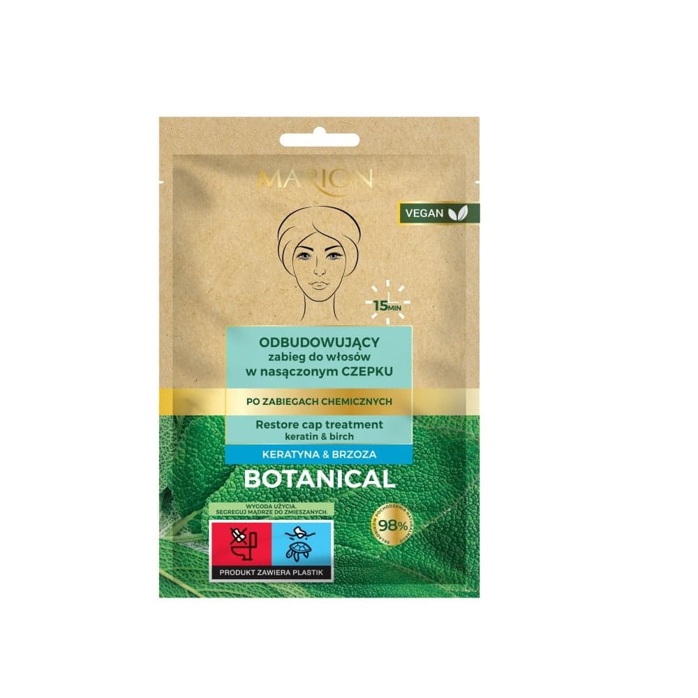 

Marion Botanical odbudowujący zabieg w nasączonym czepku Keratyna Brzoza 35ml