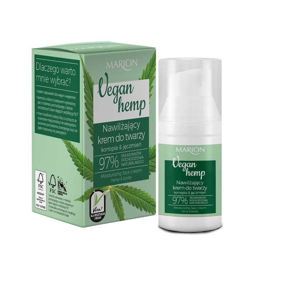 

Marion Vegan Hemp nawilżający krem do twarzy KonopiaJęczmień 30ml
