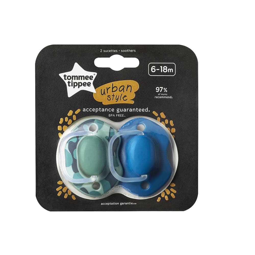 

Tommee Tippee Urban smoczek uspokajający 6-18m Boy 2szt
