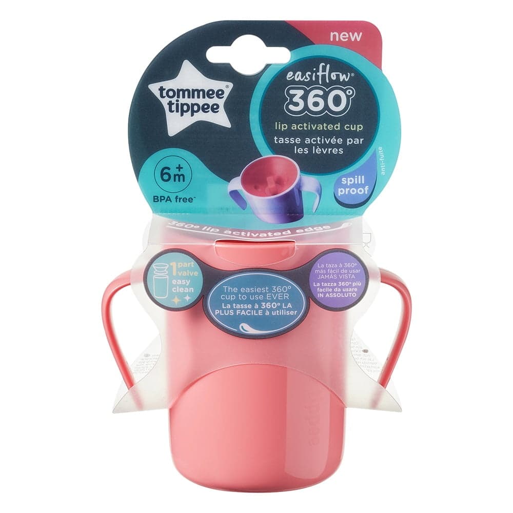 

Tommee Tippee Easiflow 360° kubek z uchwytami 6m+ Różowy 200ml