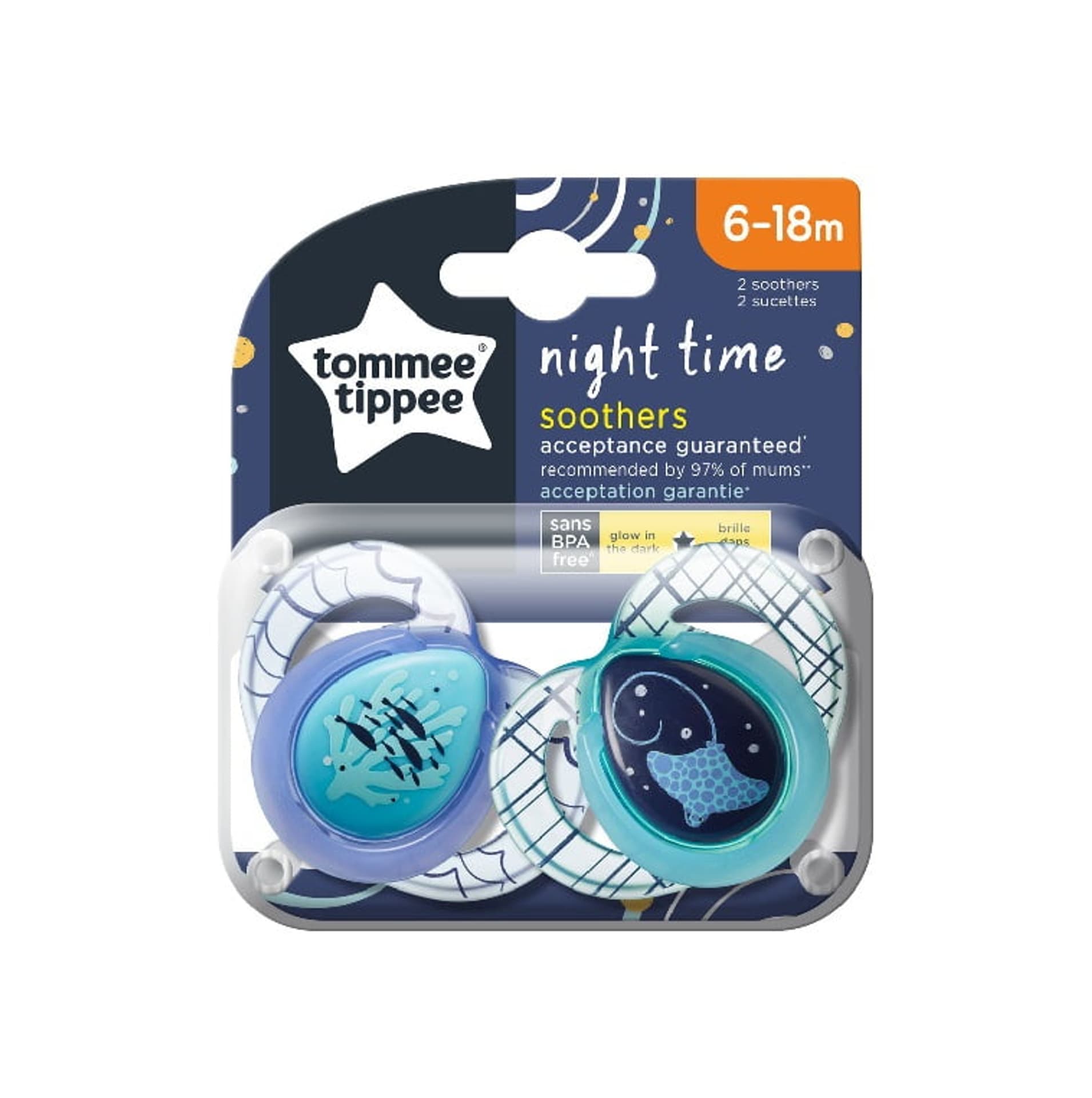 

Tommee Tippee Night Time smoczek uspokajający 6-18m 2szt