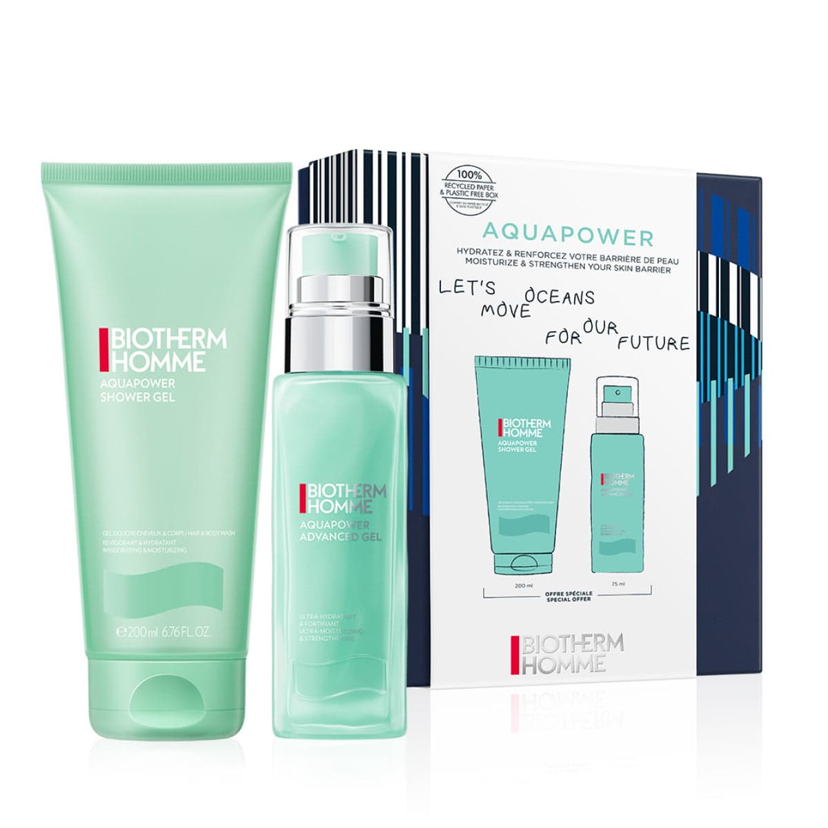 

Biotherm Homme Aquapower zestaw żel pod prysznic 200ml + nawilżający żel do twarzy 75ml