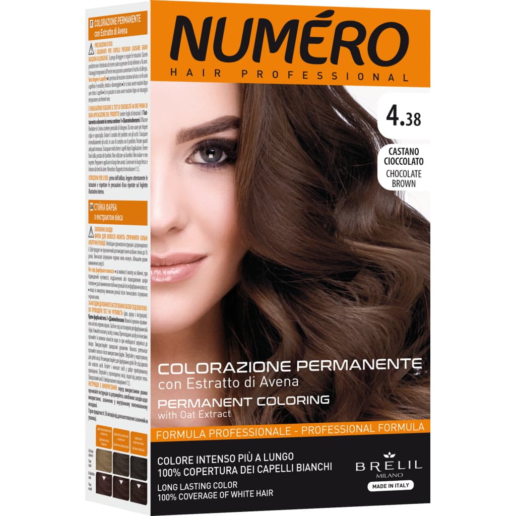 

NUMERO Permanent Coloring farba do włosów 4.38 Chocolate Brown 140ml