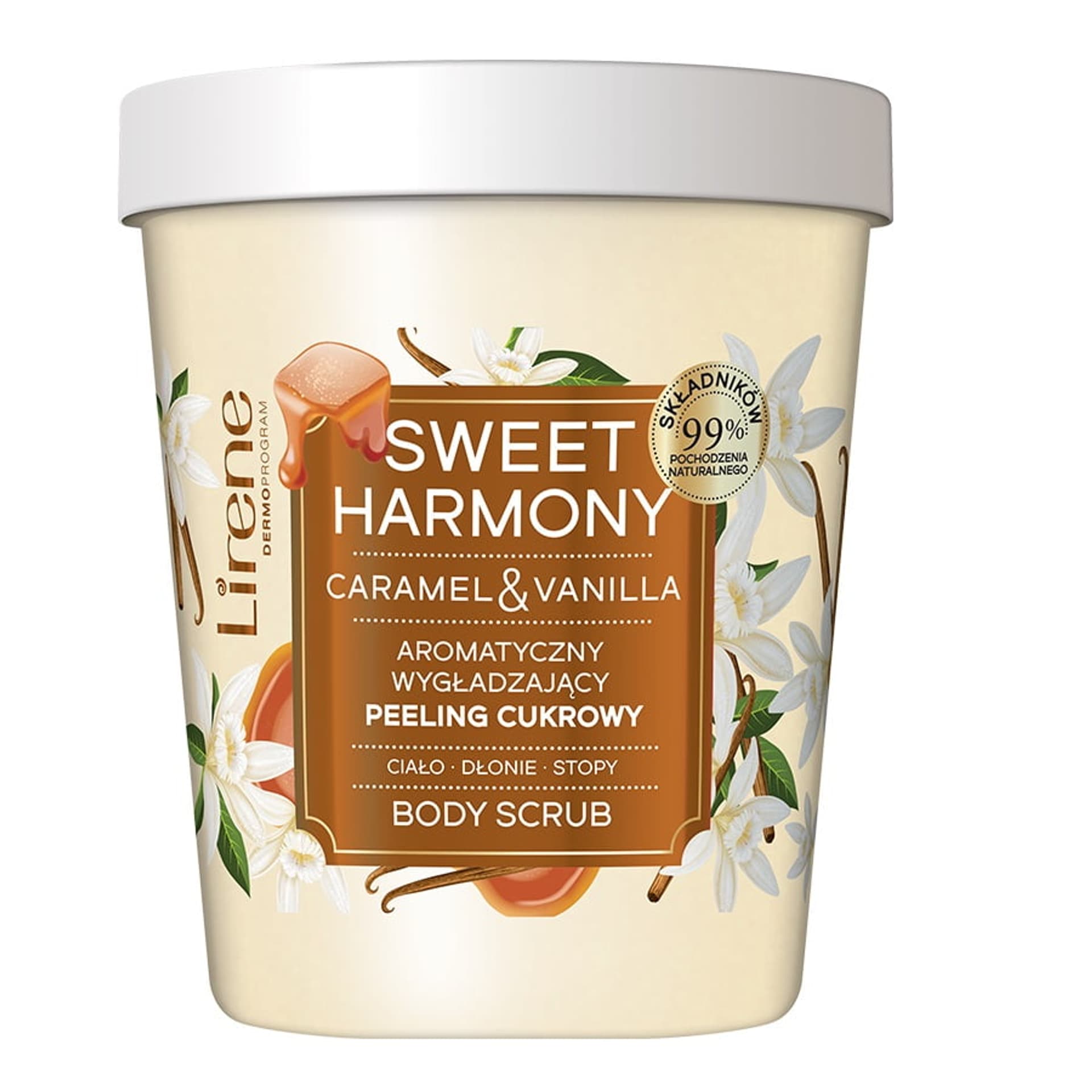 

Lirene Sweet Harmony aromatyczny wygładzający peeling cukrowy Caramel Vanilla 200g