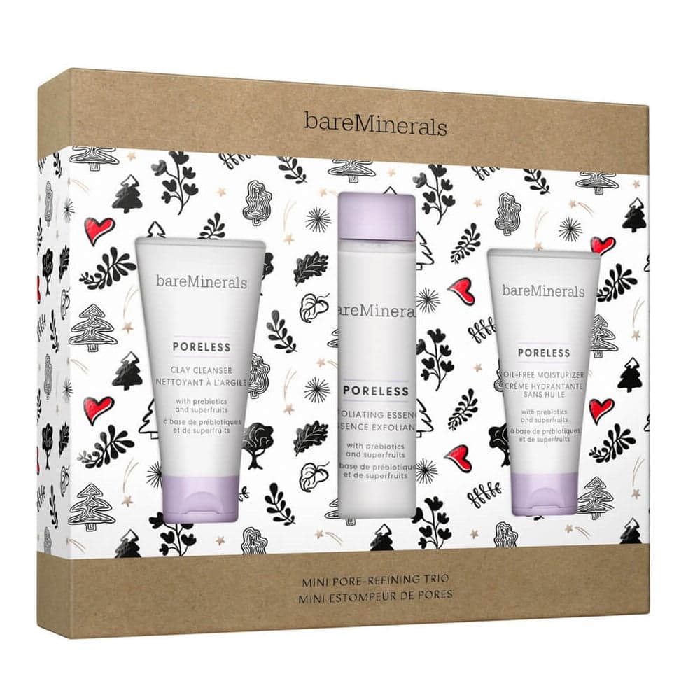 

bareMinerals Mini Pore-Refining Trio zestaw kremowy preparat do mycia twarzy 30ml + delikatny płyn złuszczający 50ml + beztłuszczowy krem nawilżający 30ml