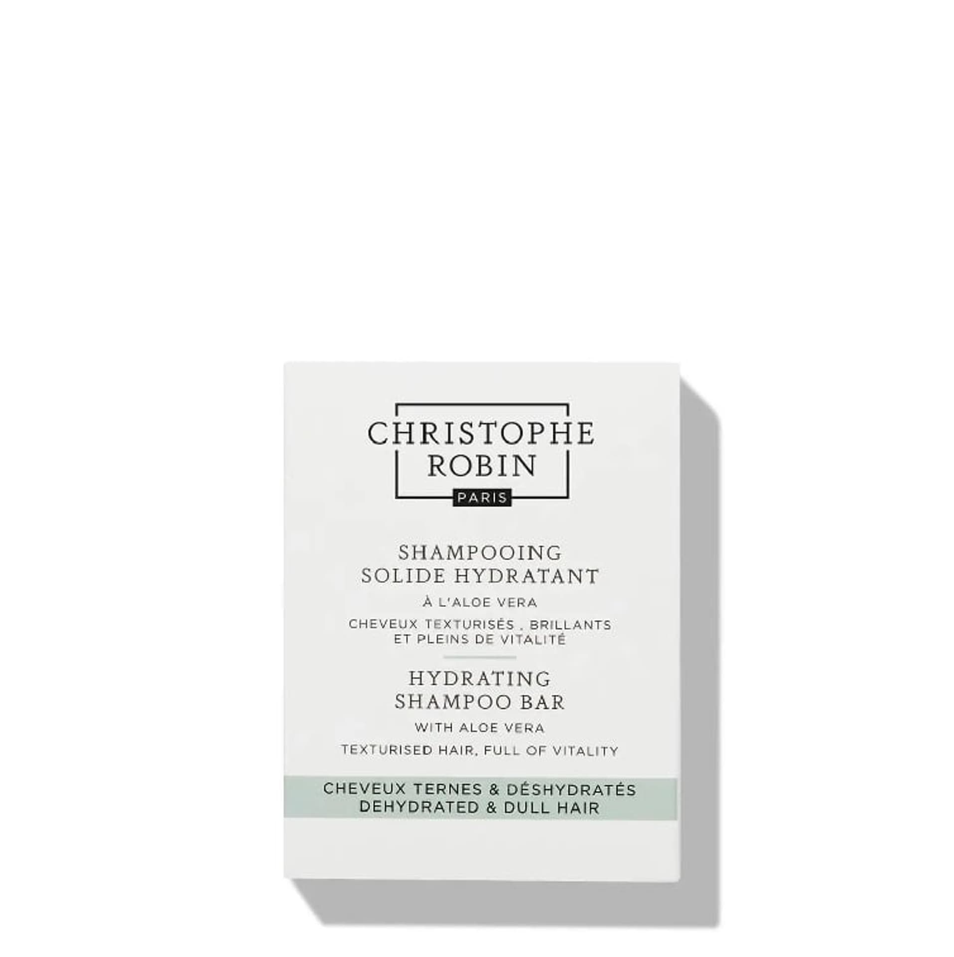 

Christophe Robin Hydrating Shampoo Bar With Aloe Vera delikatnie oczyszczający szampon w kostce do włosów i ciała 100g