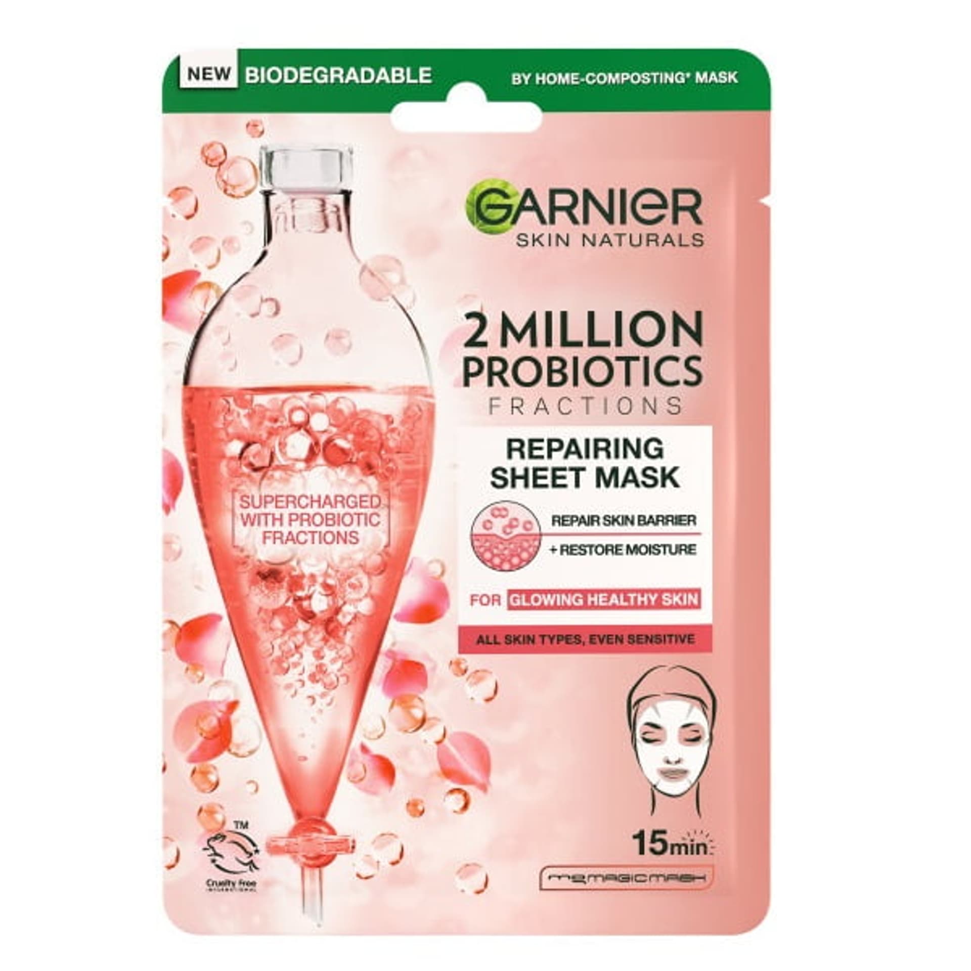 

Garnier Skin Naturals Regenerująca Maska do twarzy na tkaninie 2 Million Probiotics 22g