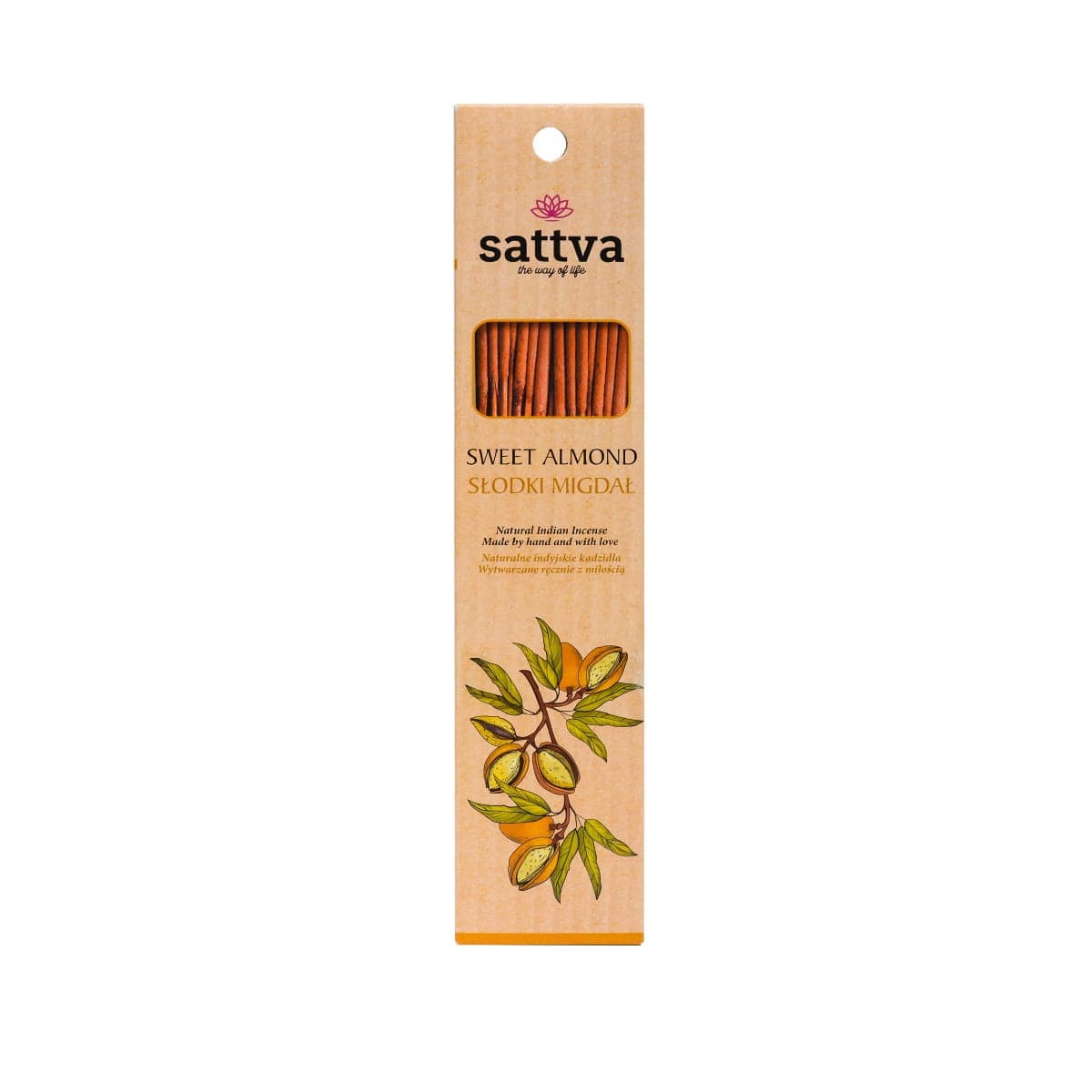 

Sattva Natural Indian Incense naturalne indyjskie kadzidełko Słodki Migdał 15szt