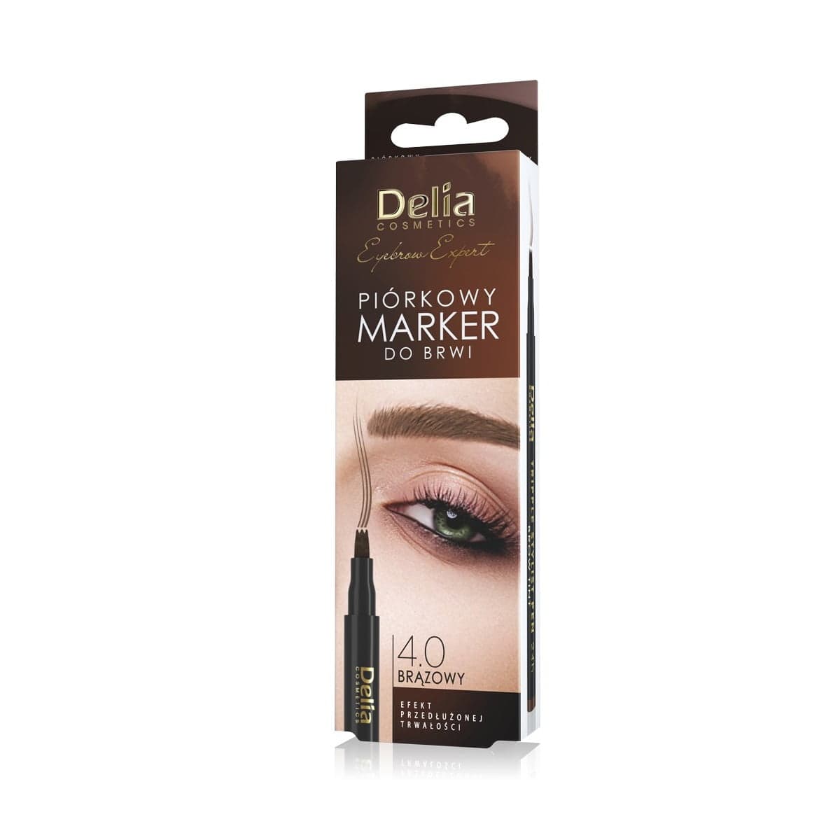 

Delia Cosmetics Eyebrow Expert Piórkowy Marker do brwi - brązowy 1szt